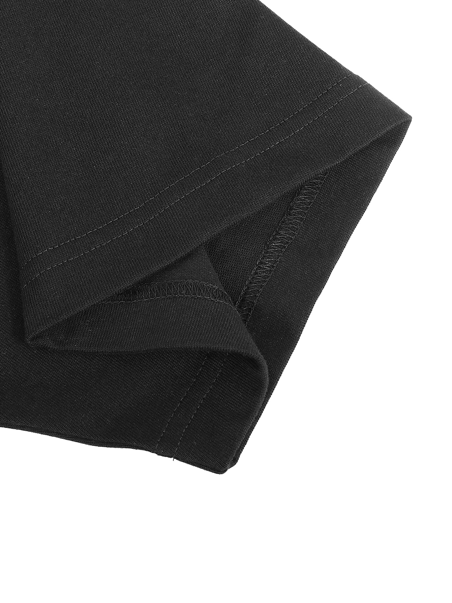Black Contrast Piped Panel T-Shirt