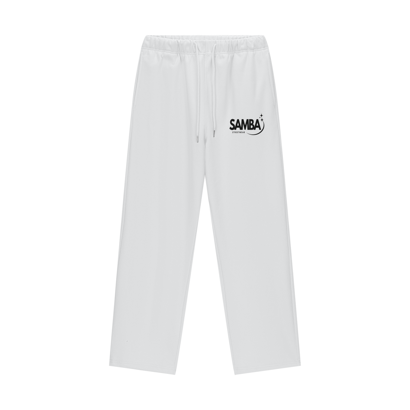 White Fleece Lined Straight Pants